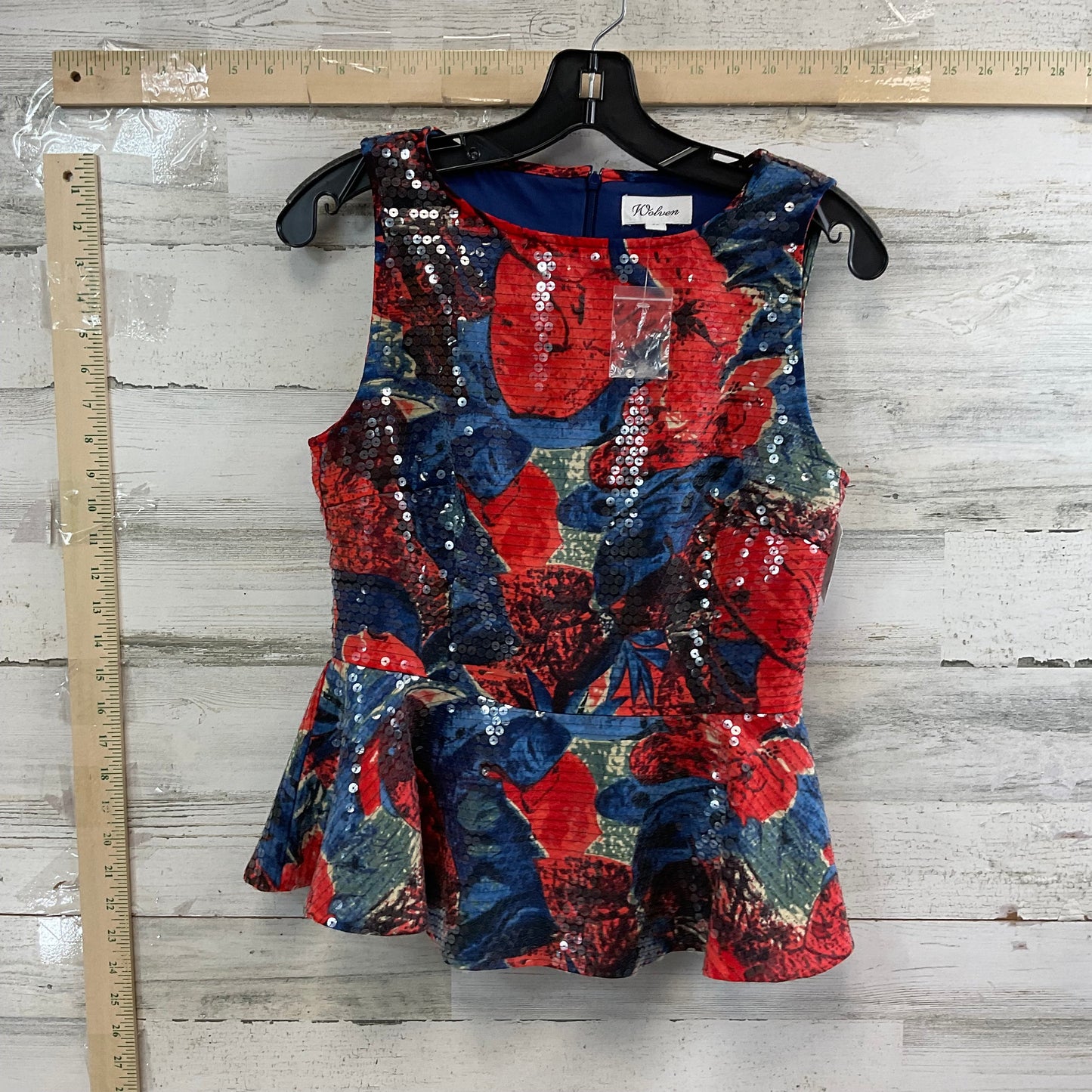 Blue & Red Skirt Set 2pc Anthropologie, Size PETITE SMALL