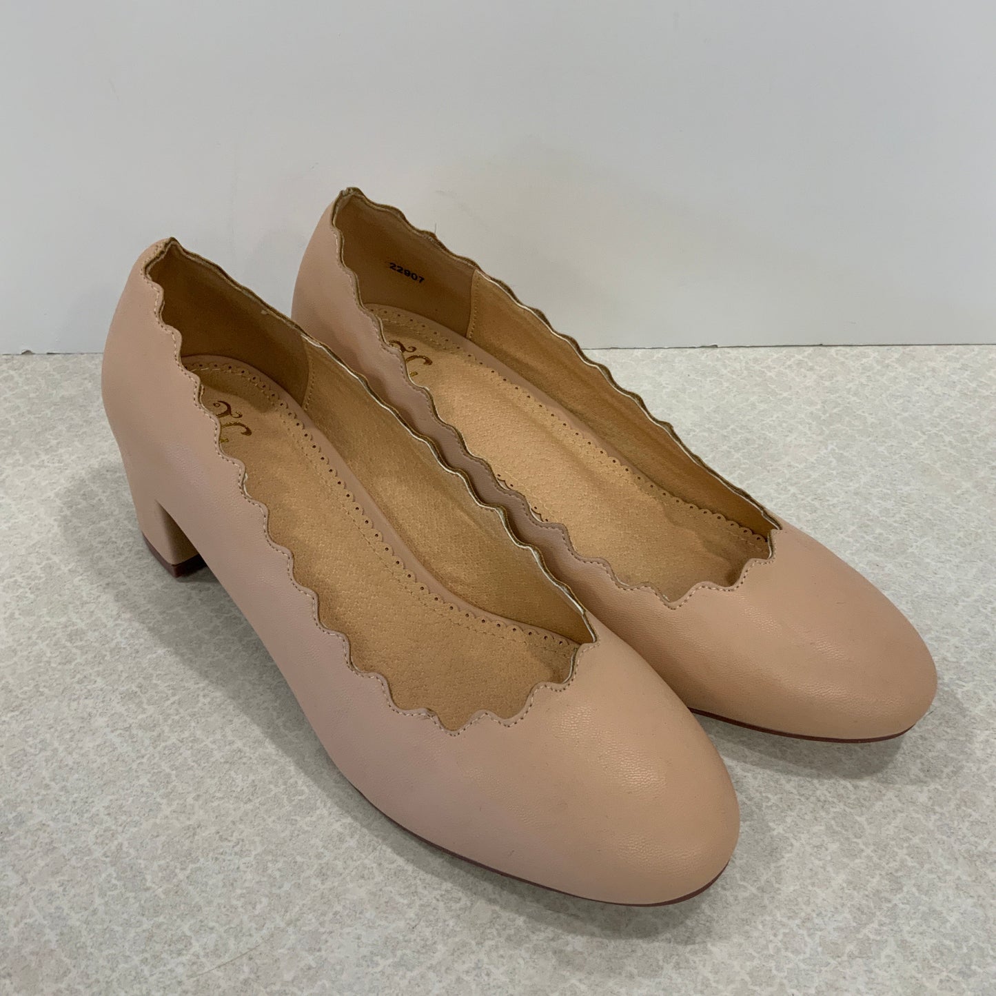 Beige Shoes Heels Block Journee, Size 7.5