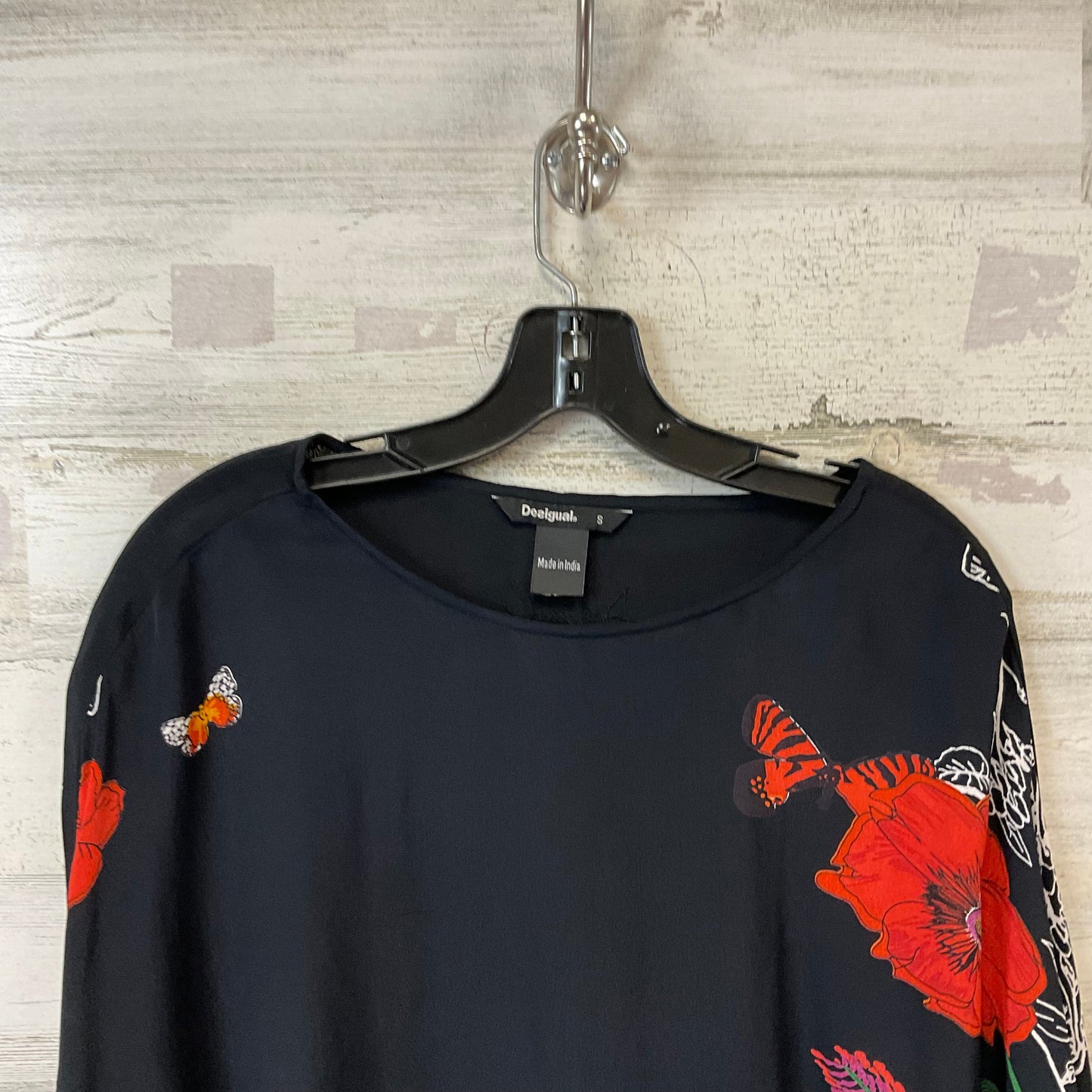 Top Long Sleeve By Desigual In Black, Size: S