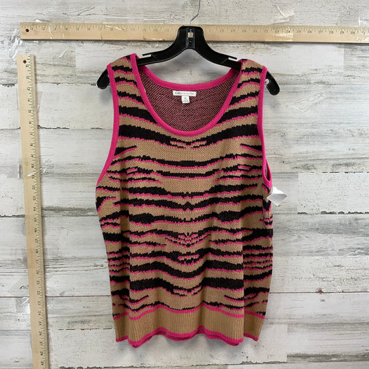 Vest Sweater By Cato In Pink & Tan, Size: Xl