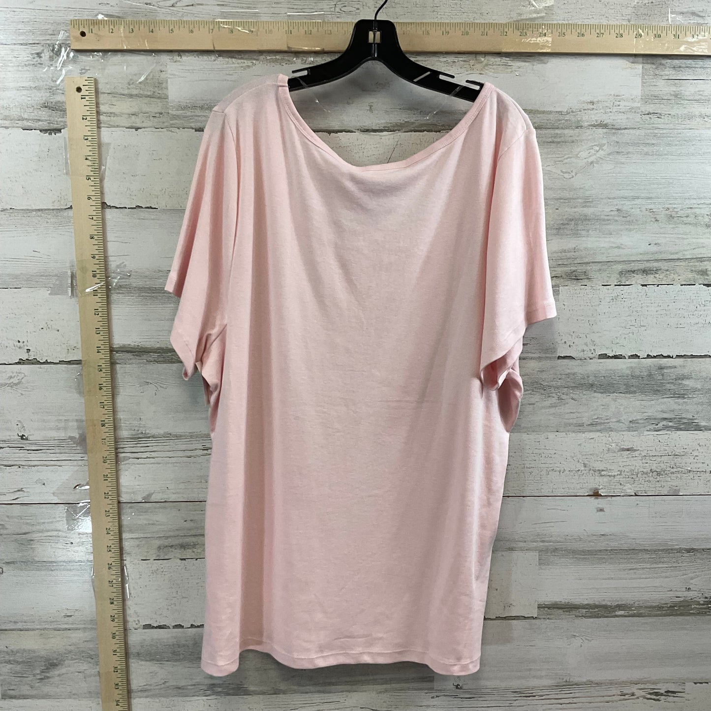 Top Short Sleeve Basic By Karen Scott In Pink, Size: 3x