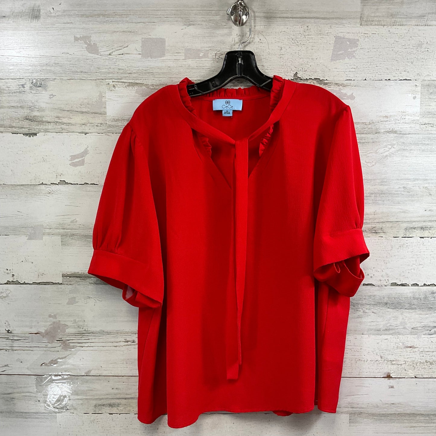 Top Short Sleeve By Cece In Red, Size: 3x