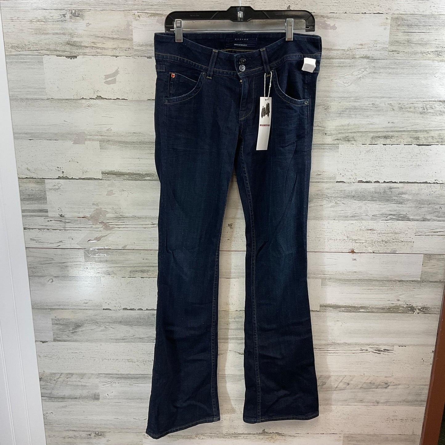 Jeans Flared By Hudson In Blue Denim, Size: 6