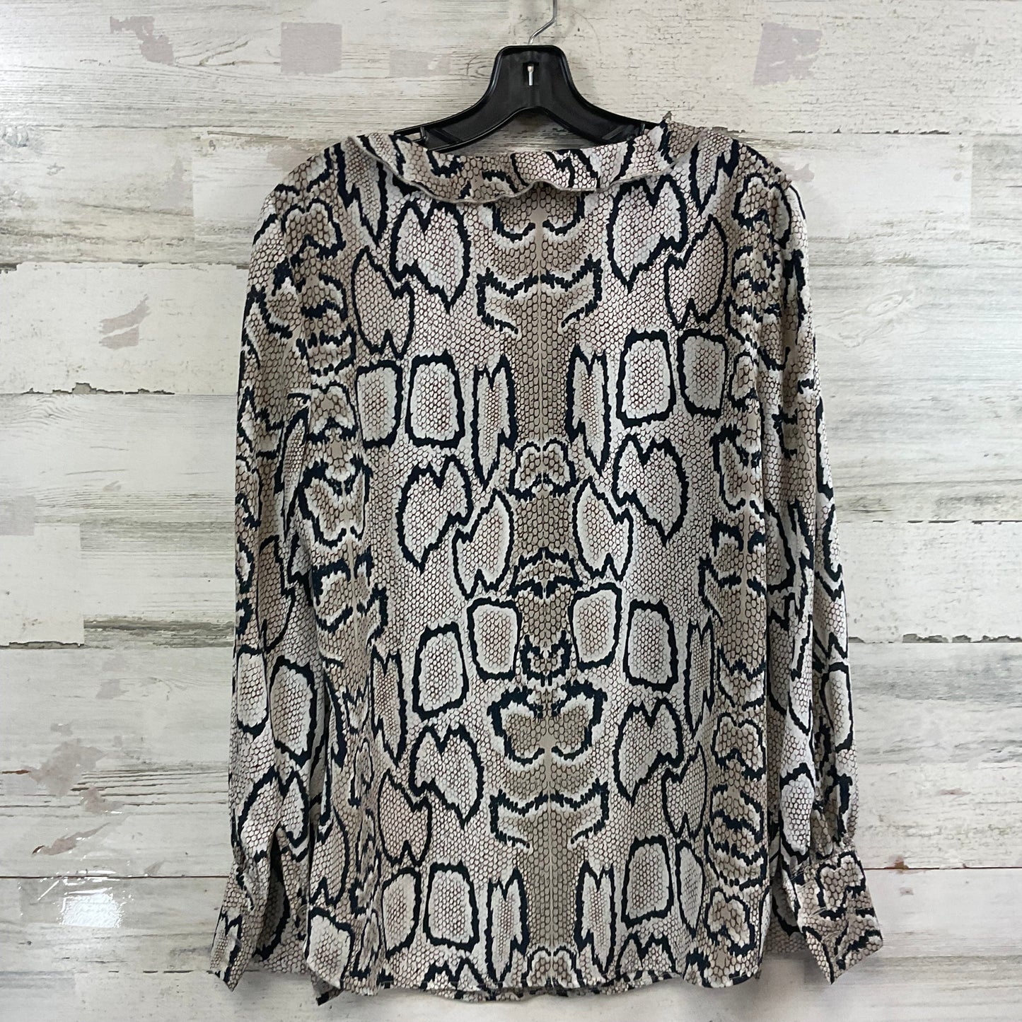 Blouse Long Sleeve By Cabi In Snakeskin Print, Size: M