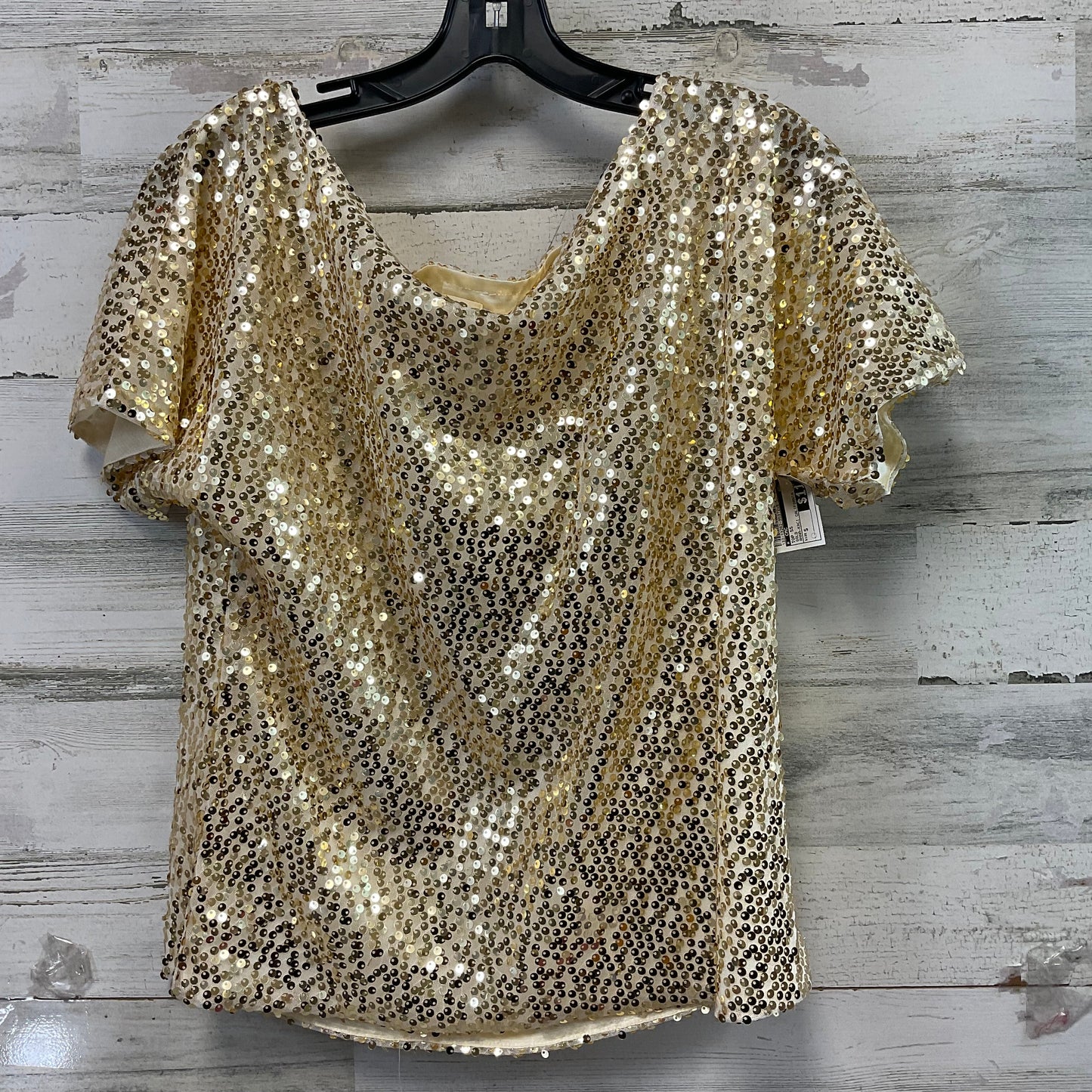 Top Short Sleeve By Anna-Kaci  In Gold, Size: S