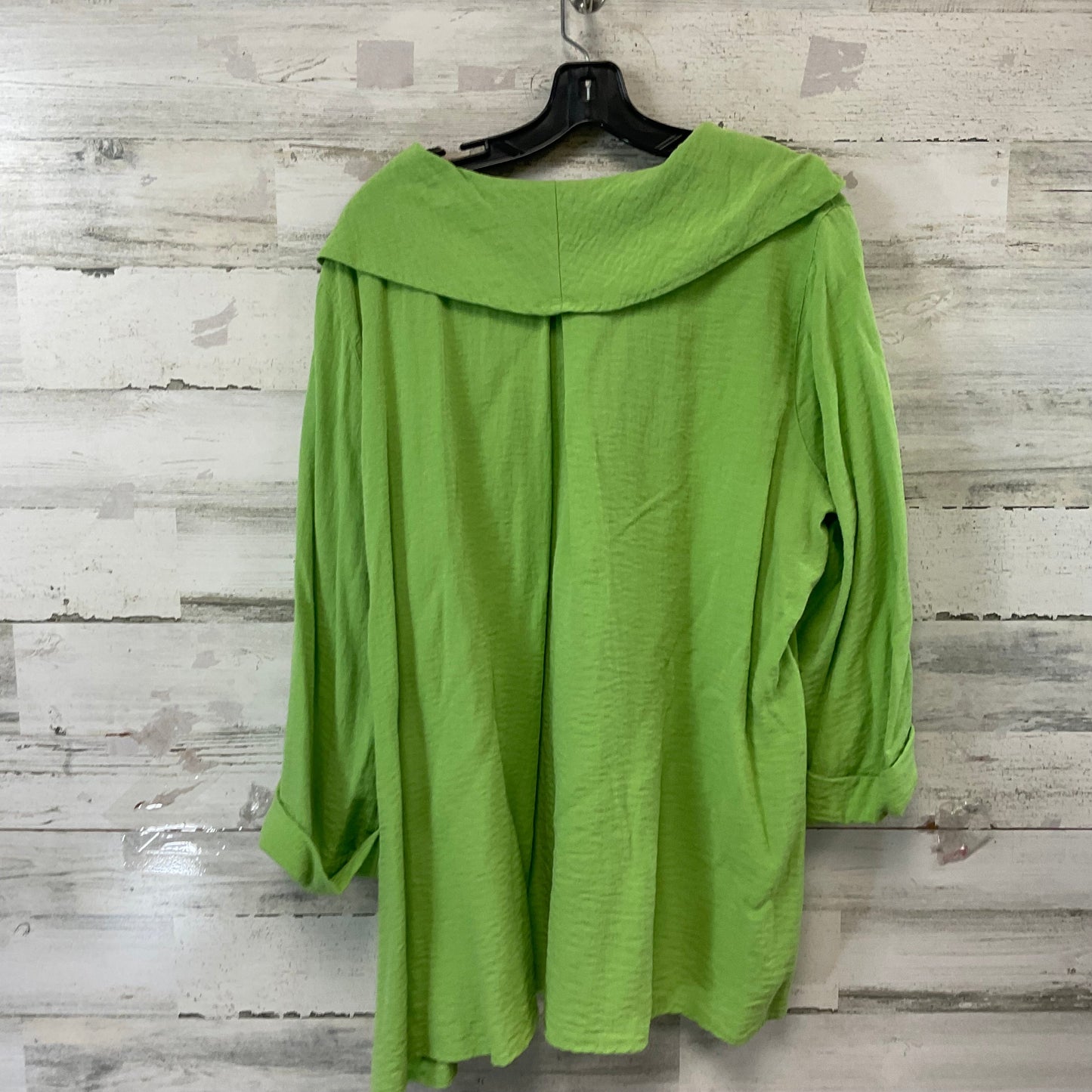 Blouse Long Sleeve By Ali Miles In Green, Size: 1x