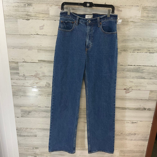 Jeans Straight By Abercrombie And Fitch In Blue Denim, Size: 10