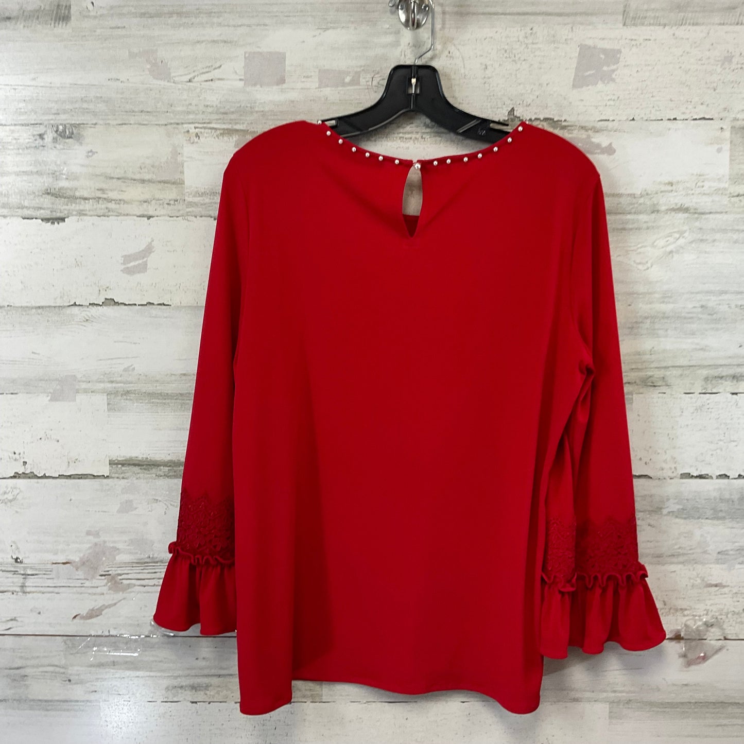 Top Long Sleeve By Karl Lagerfeld In Red, Size: L