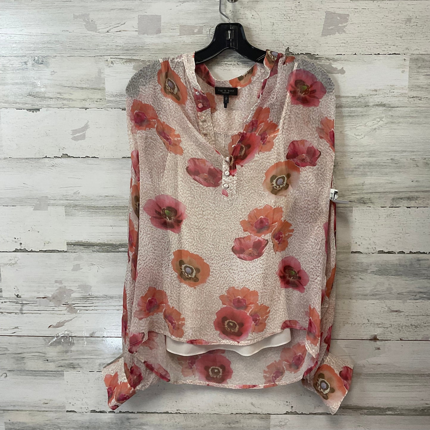 Blouse Long Sleeve By Rag And Bone In Pink, Size: S