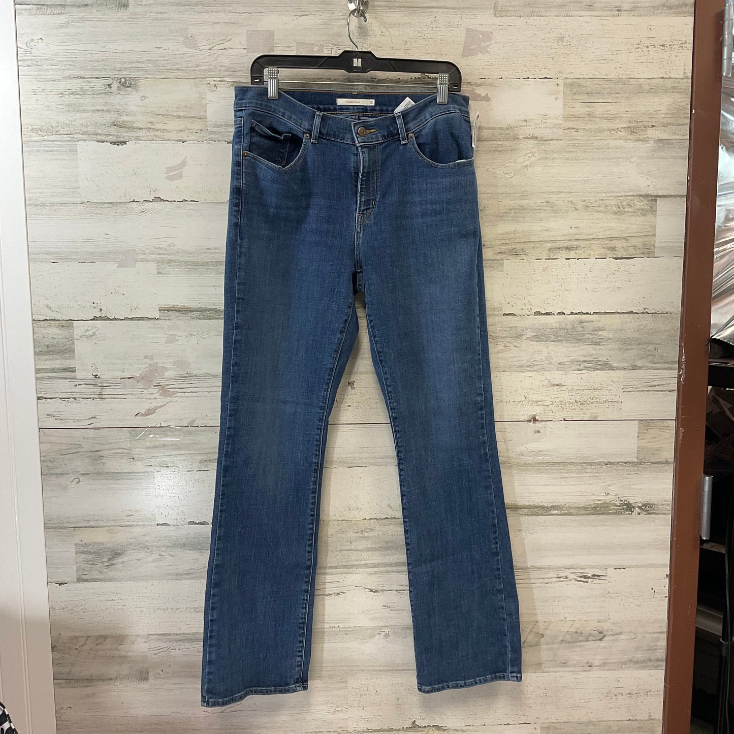 Jeans Boot Cut By Levis In Blue Denim, Size: 12