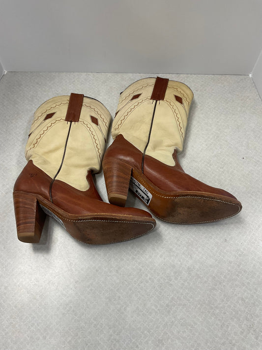 Brown & Cream Boots Western Frye, Size 8.5