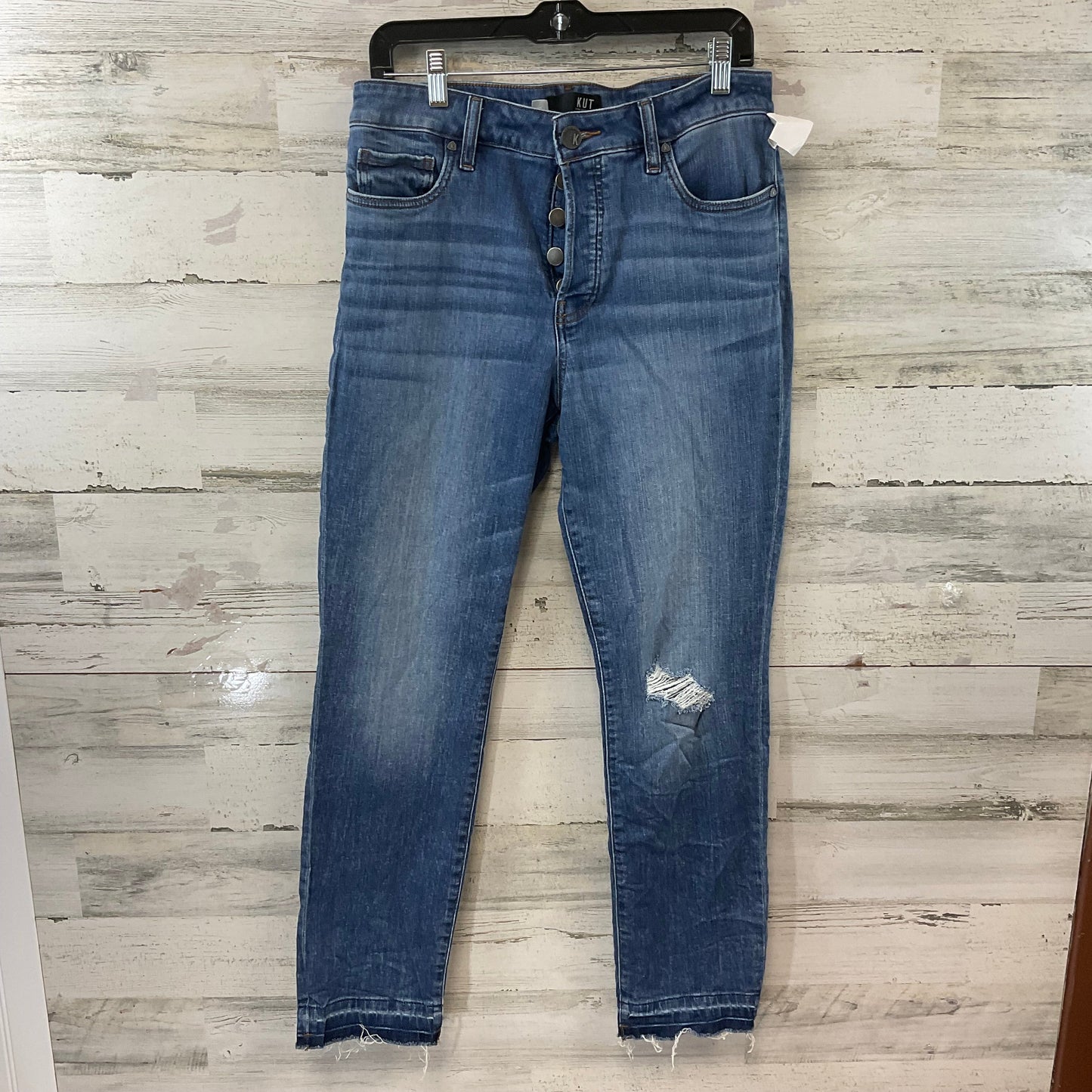 Jeans Straight By Kut In Blue Denim, Size: 10