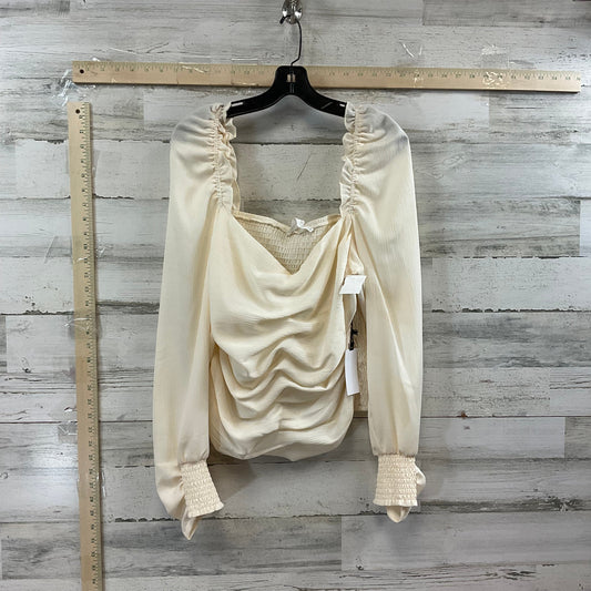 Cream Top Long Sleeve Astr, Size Xl