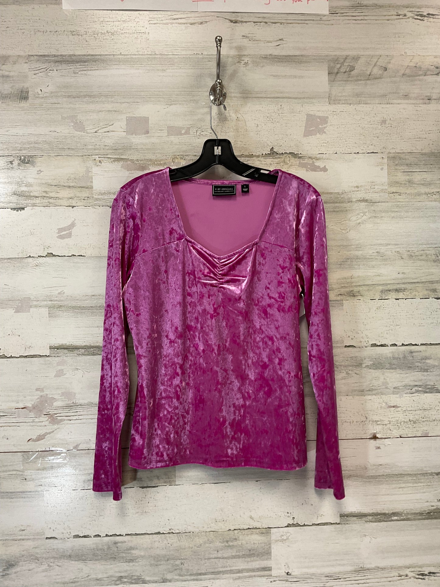 Top Long Sleeve By G By Giuliana In Pink, Size: L