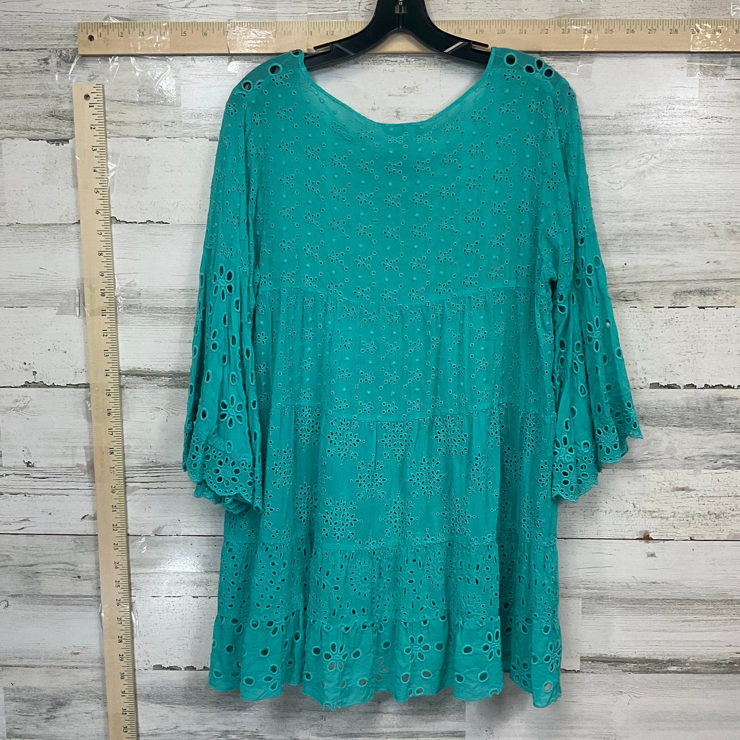 Green Tunic 3/4 Sleeve Johnny Was, Size Petite   S