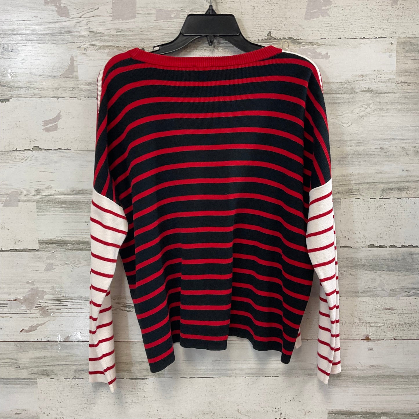 Sweater By Cabi In Red & White, Size: S