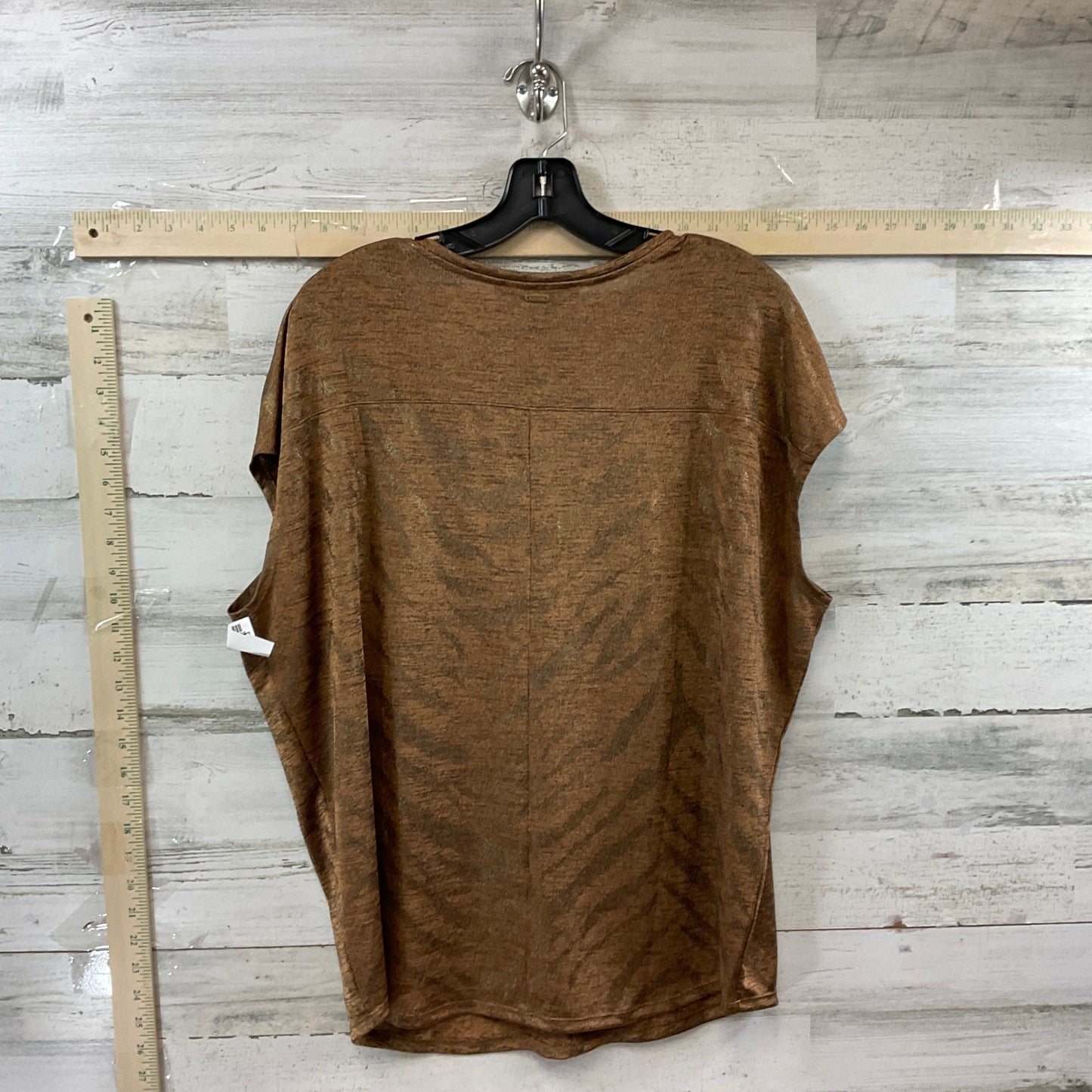 Bronze Top Short Sleeve White House Black Market, Size L