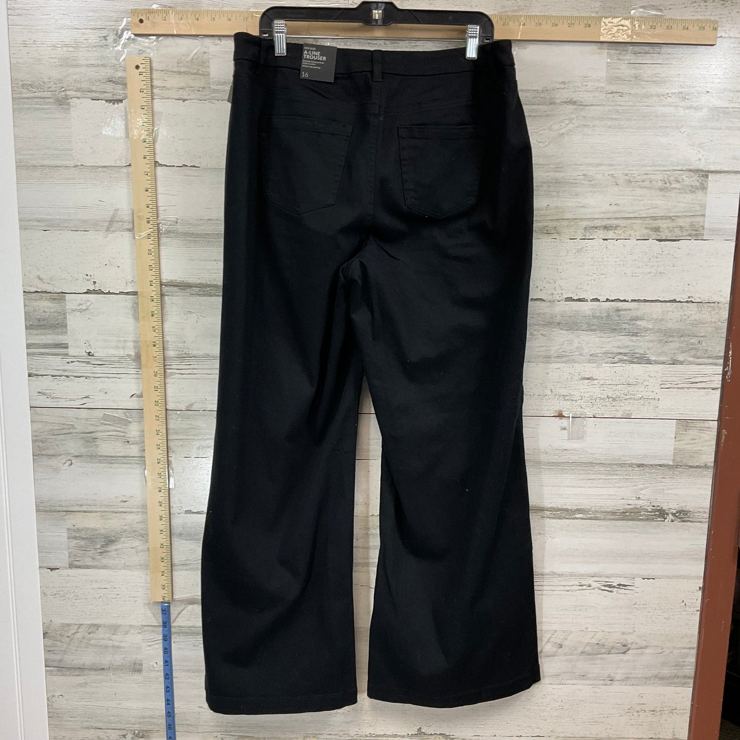 Black Denim Jeans Wide Leg Lane Bryant, Size 16