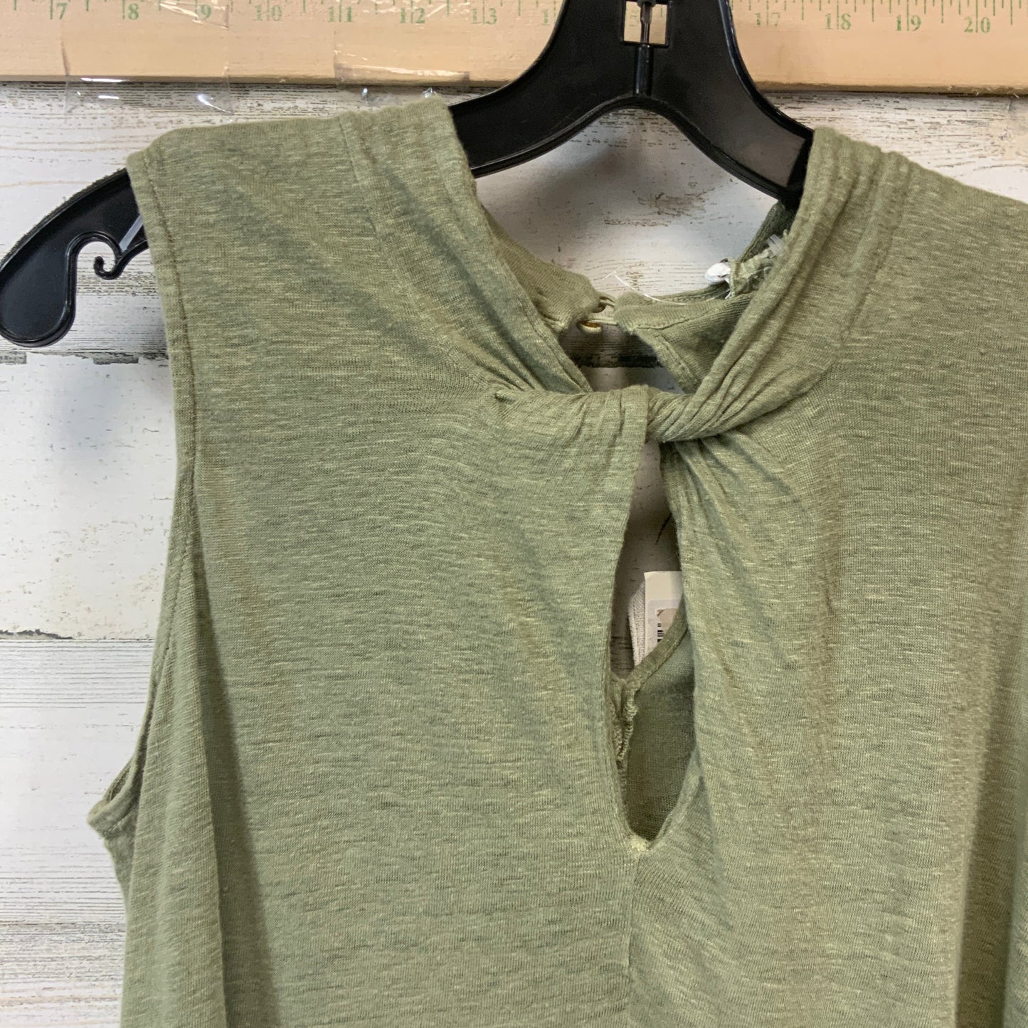 Green Top Sleeveless 120% Lino, Size Xs