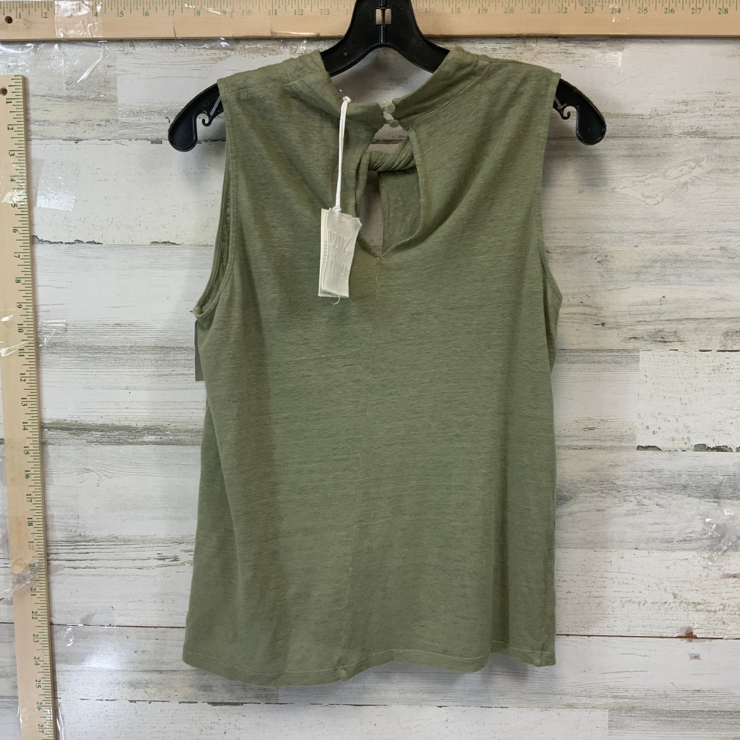 Green Top Sleeveless 120% Lino, Size Xs