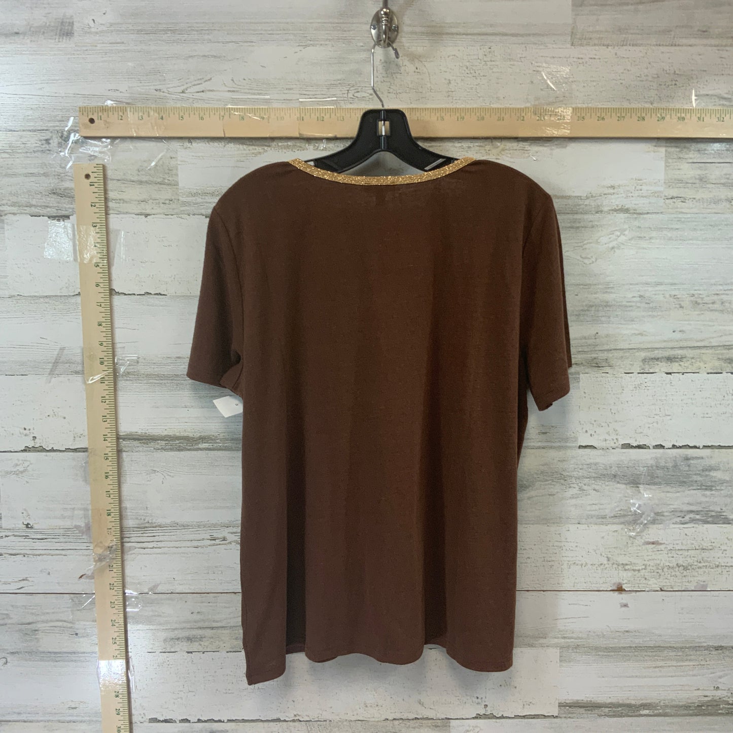 Brown Top Short Sleeve Talbots, Size L