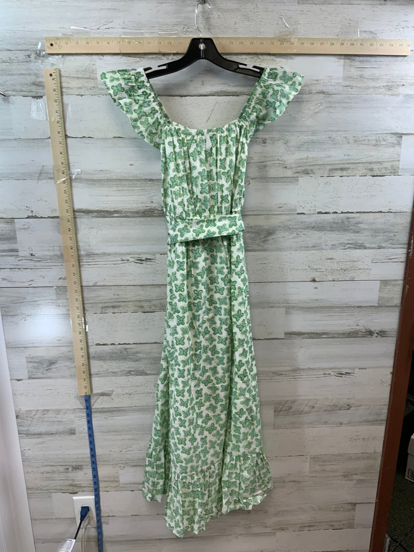 Green & White Dress Casual Maxi BEAU & RO, Size Xs