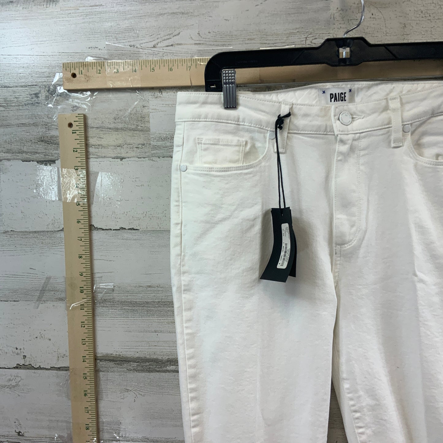 White Denim Jeans Skinny Paige, Size 14