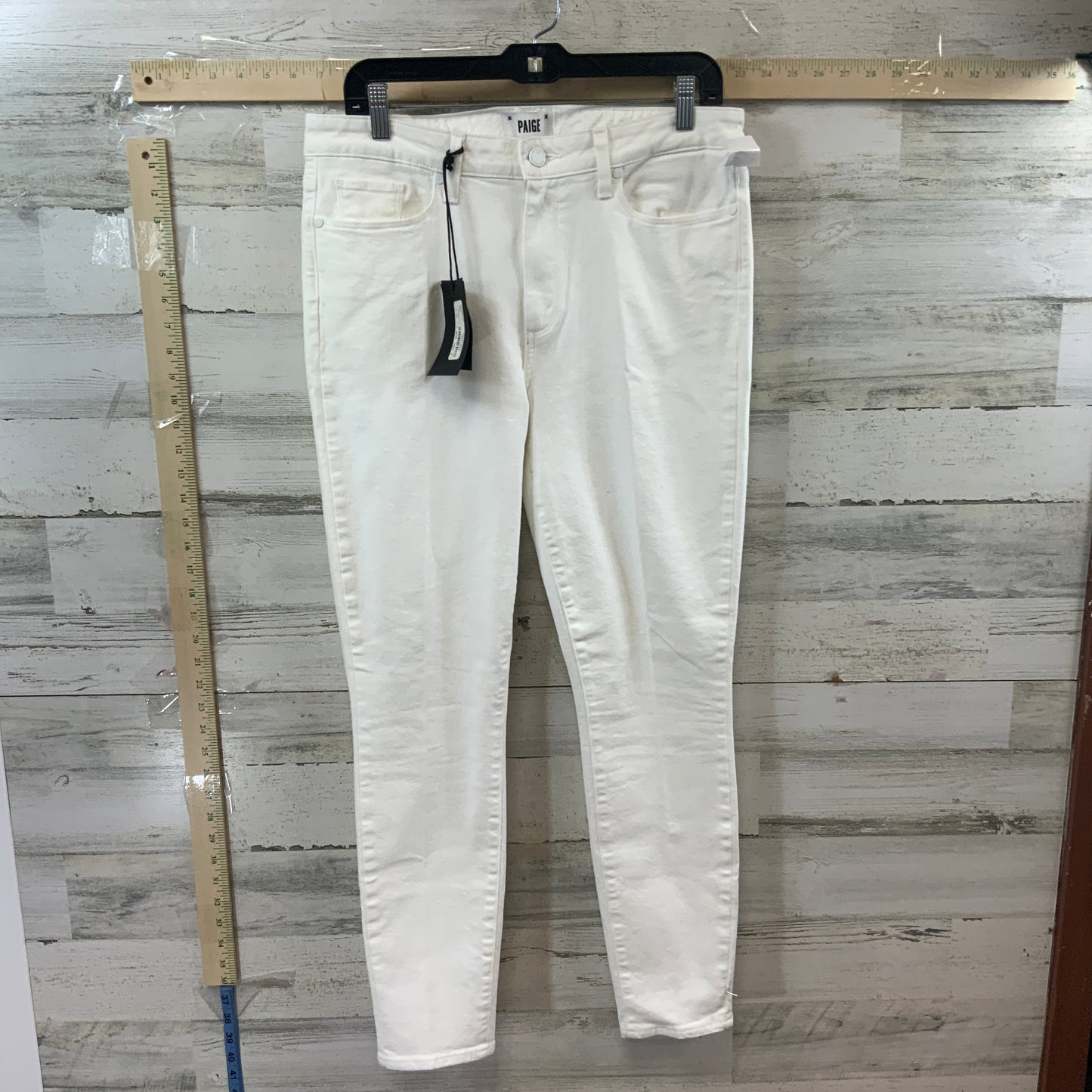 White Denim Jeans Skinny Paige, Size 14