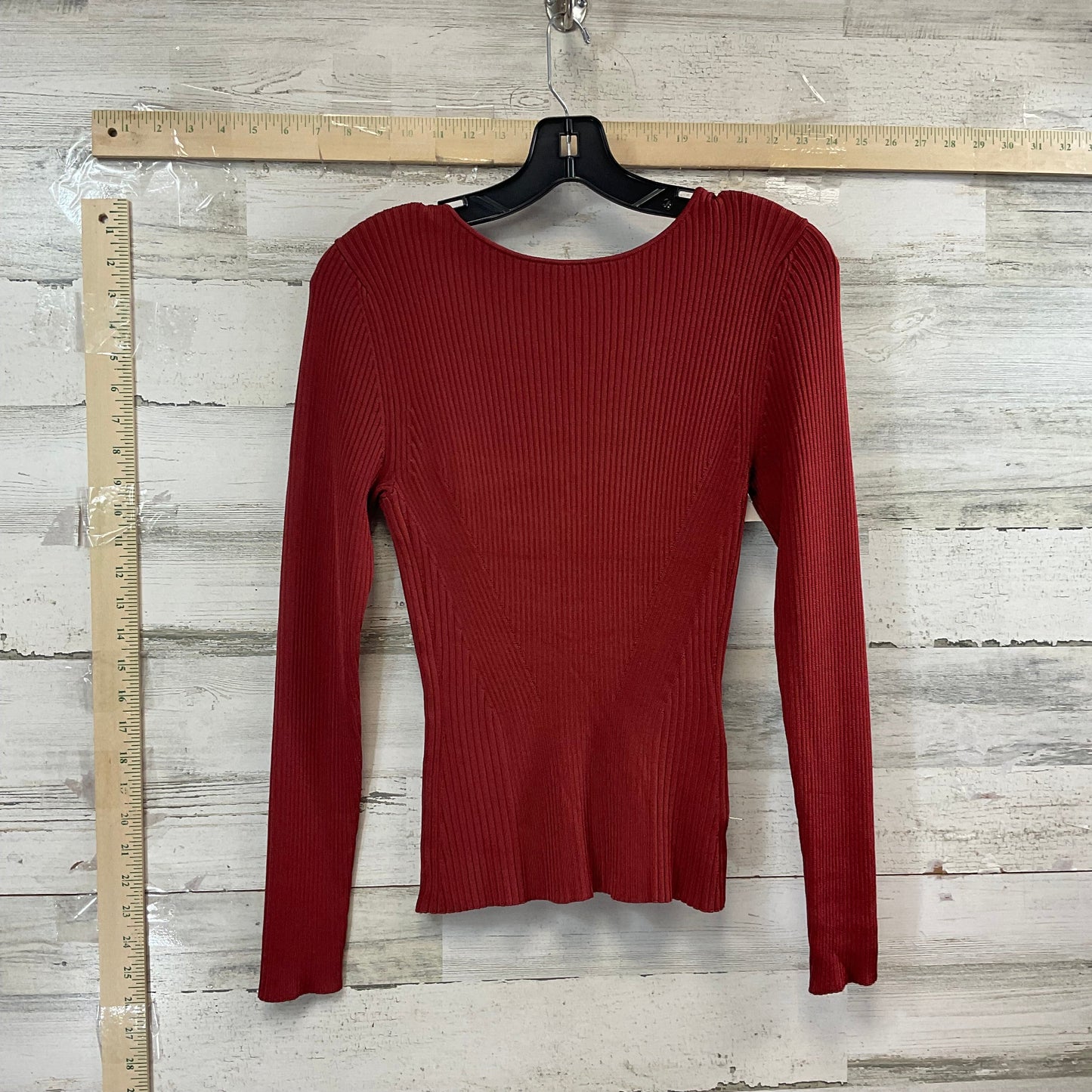 Top Long Sleeve By Banana Republic In Red, Size: M