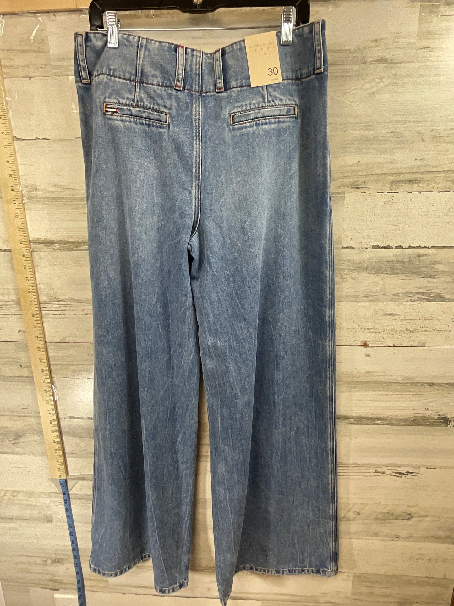 Blue Denim Jeans Wide Leg Alice + Olivia, Size 10