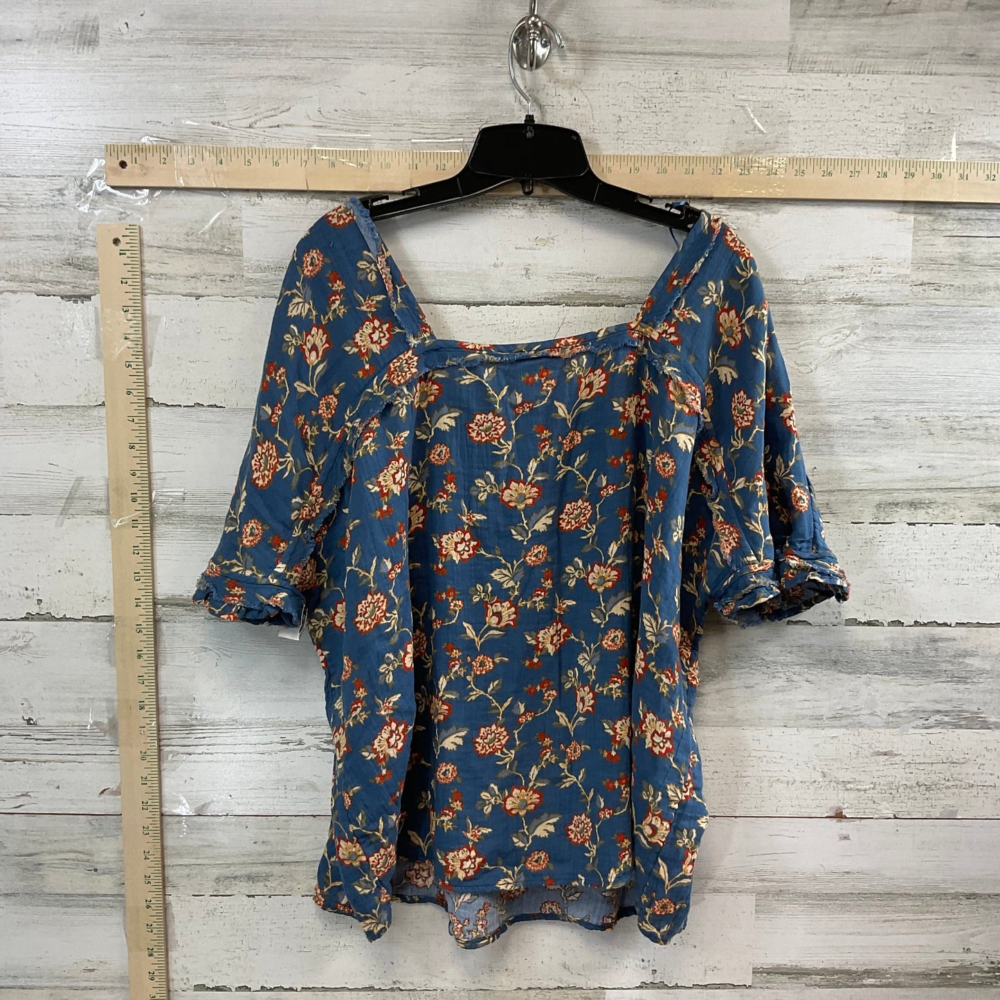 Blue Top Short Sleeve Wonderly, Size Xl