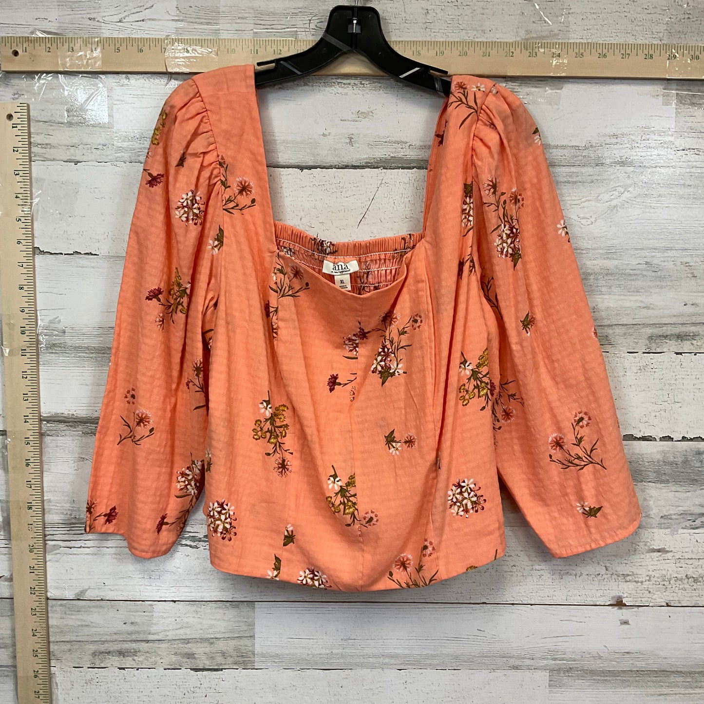 Top 3/4 Sleeve By Ana In Orange, Size: Xl