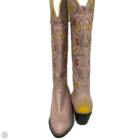 Boots Western By Cma In Pink & Yellow, Size: 9.5
