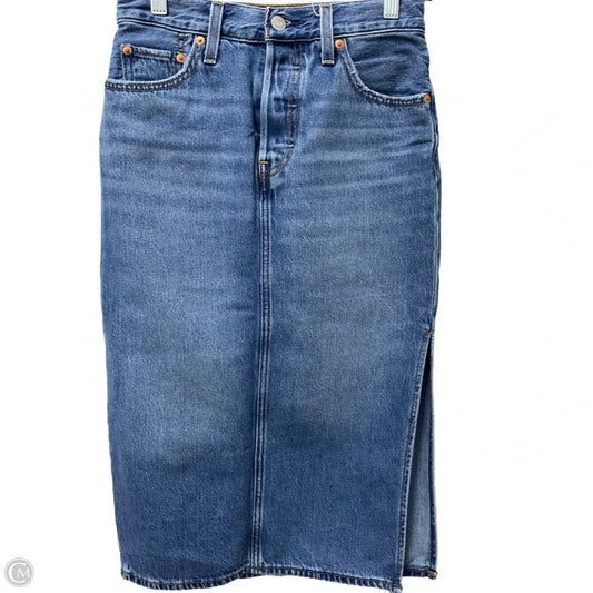 Skirt Midi By Levis In Blue Denim, Size: 2