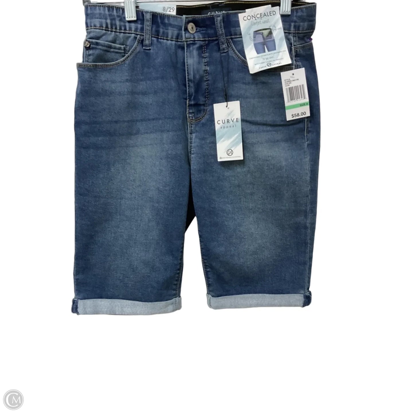 Shorts By Curve Appeal In Blue Denim, Size: 8