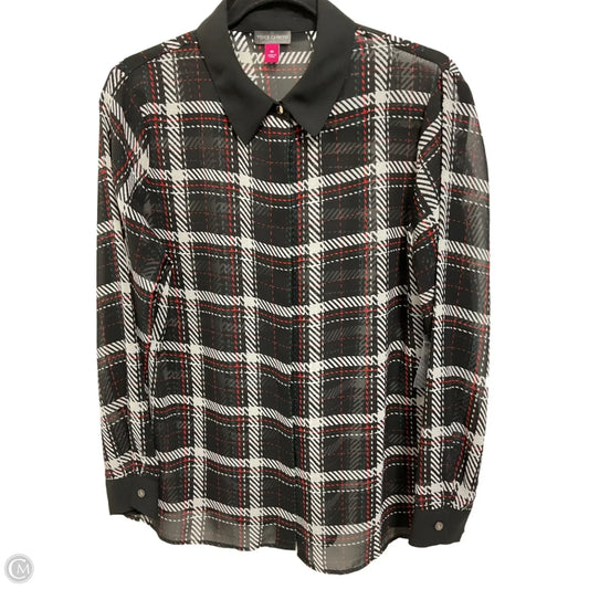 Blouse Long Sleeve By Vince Camuto In Black & Red, Size: M