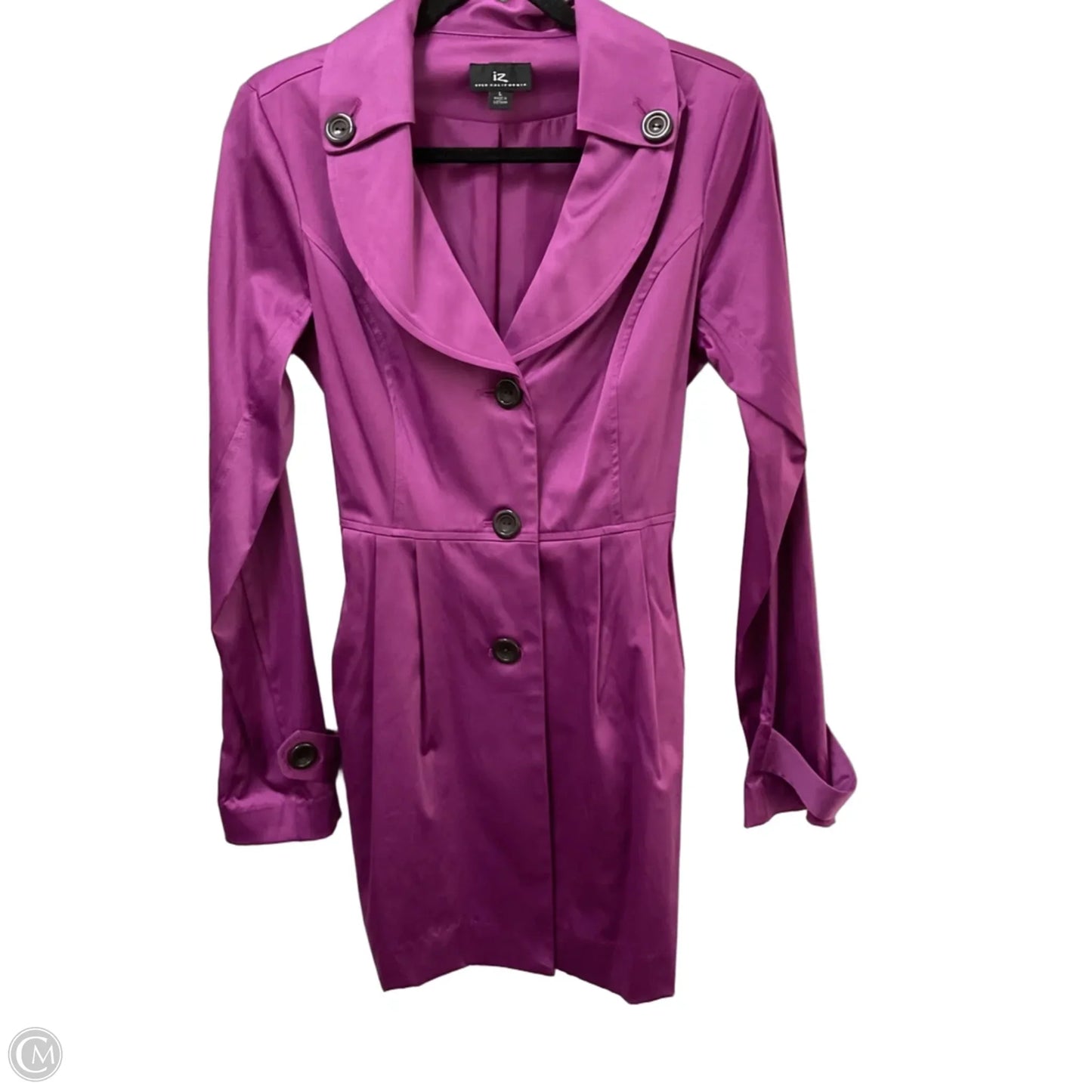 Coat Trench Coat By Iz Byer In Purple, Size: L