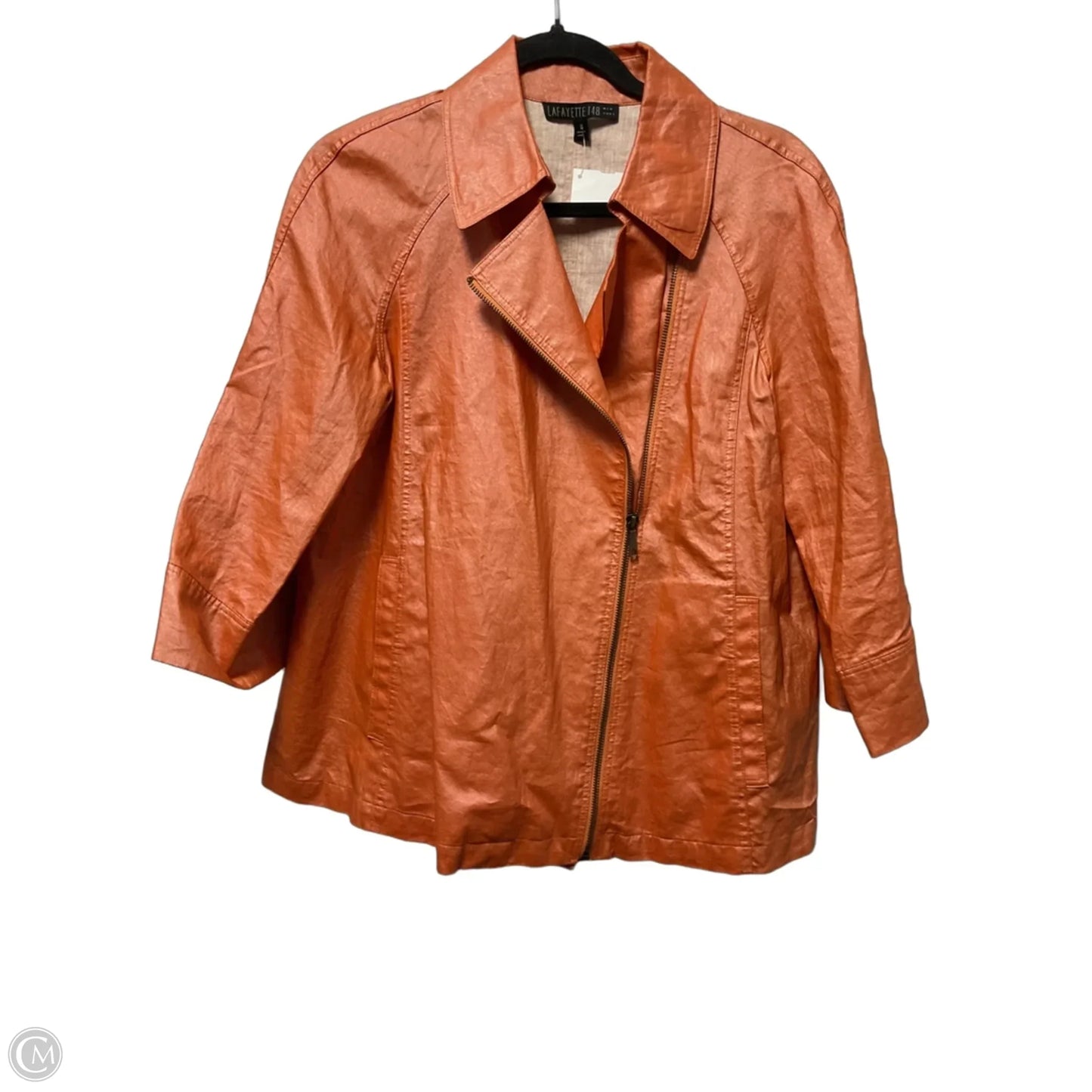 Jacket Designer By Lafayette 148 In Orange, Size: Xs