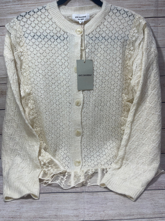 Sweater Cardigan By Ee Some In Ivory, Size: S