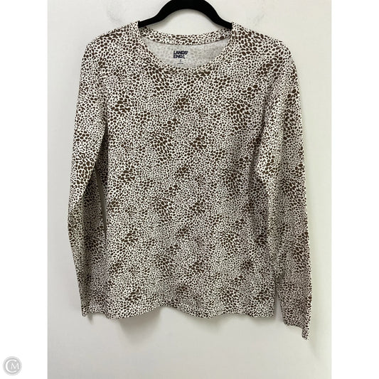 Top Long Sleeve Basic By Lands End In Animal Print, Size: S