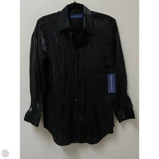 Blouse Long Sleeve By Karen Scott In Black, Size: S