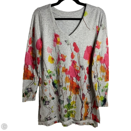 Sweater By Soft Surroundings In Grey & Pink, Size: S