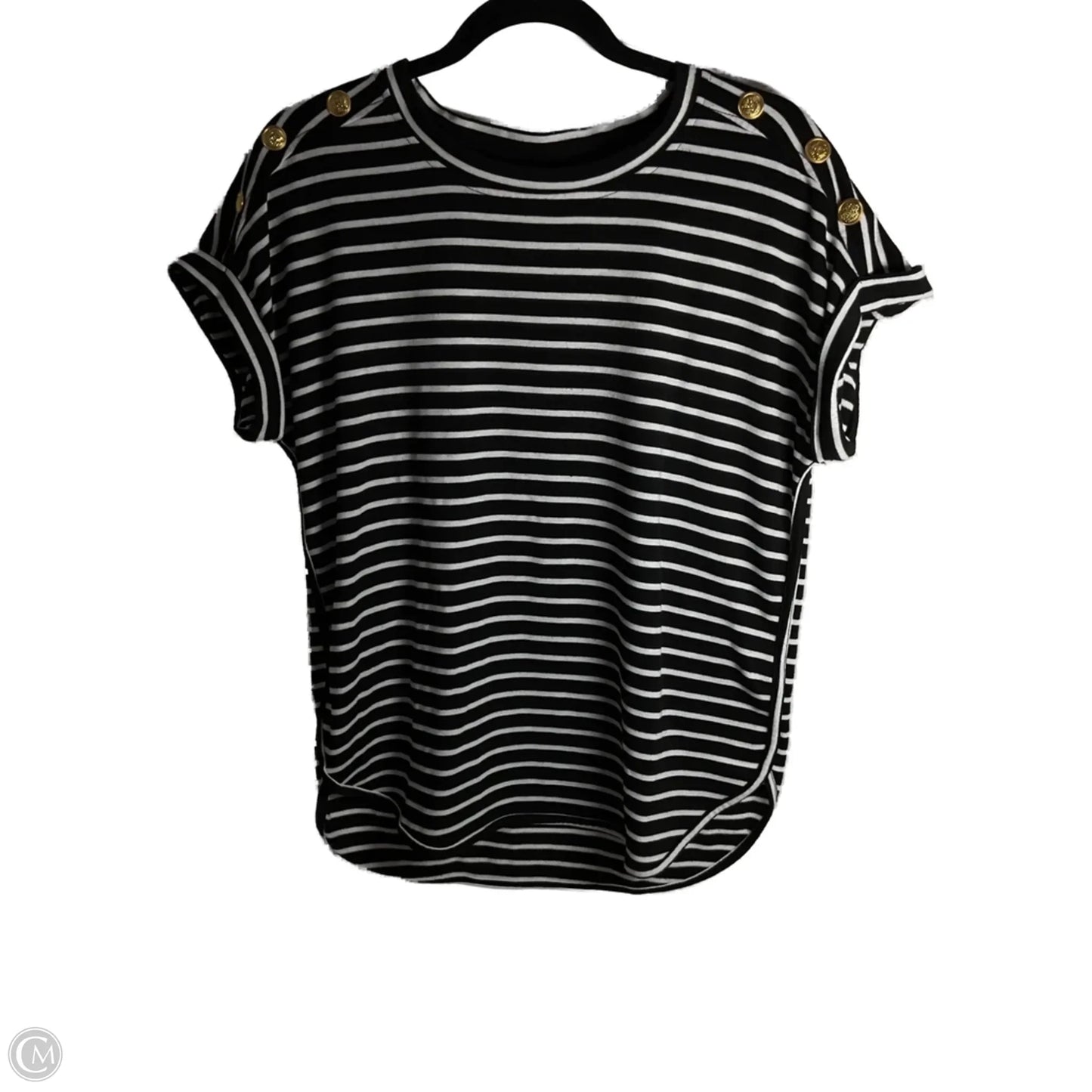 Top Short Sleeve By Cupio In Striped Pattern, Size: M