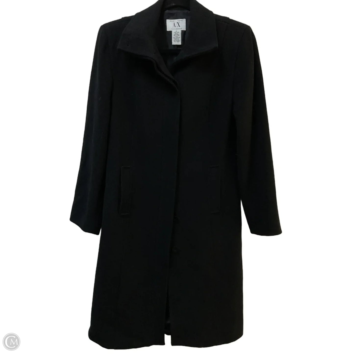 Coat Wool By Ax Armani In Black, Size: S