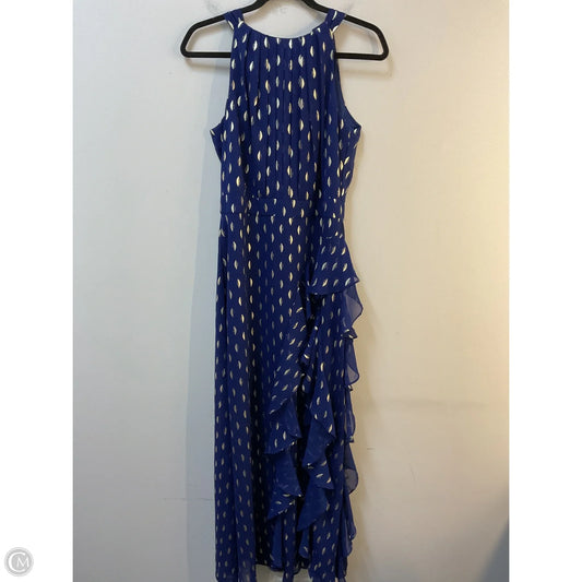 Dress Party Long By Betsy And Adam In Blue & Gold, Size: 10