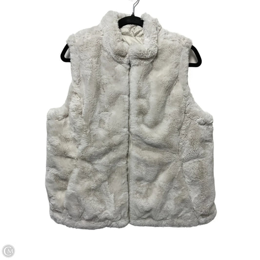 Vest Faux Fur & Sherpa By Clothes Mentor In White, Size: L