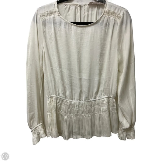 Blouse Long Sleeve By Catherine Malandrino In Ivory, Size: M