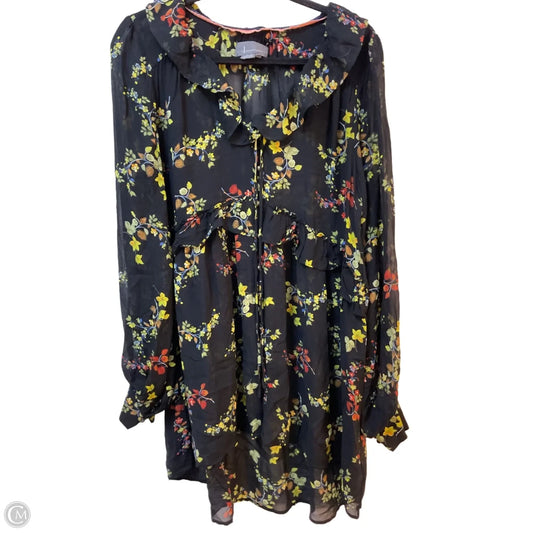 Tunic Long Sleeve By Anthropologie In Floral Print, Size: L