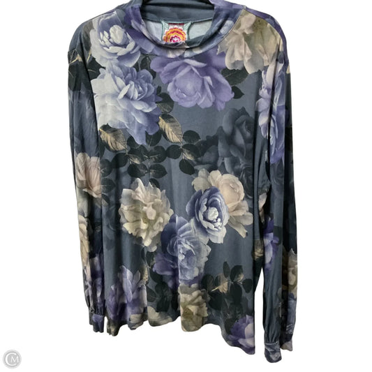 Blouse Long Sleeve By Johnny Was In Floral Print, Size: Xxl
