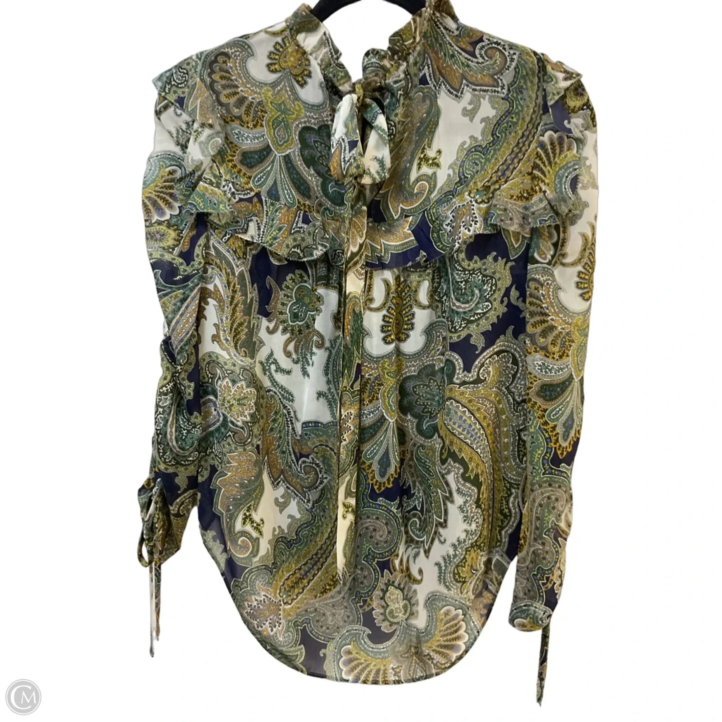 Blouse Long Sleeve By Veronica Beard In Paisley Print, Size: 4